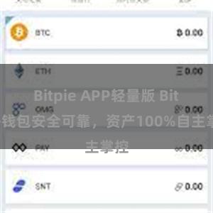 Bitpie APP轻量版 Bitpie钱包安全可靠，资产100%自主掌控