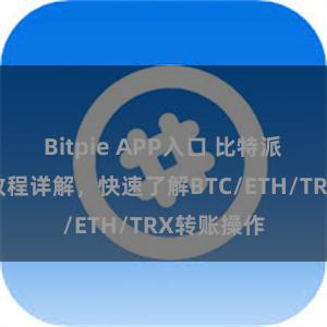 Bitpie APP入口 比特派钱包转账教程详解，快速了解BTC/ETH/TRX转账操作