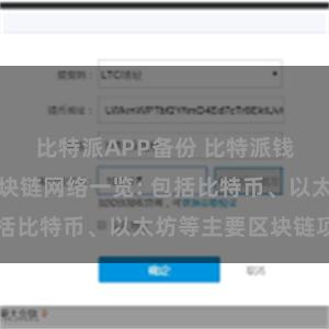 比特派APP备份 比特派钱包支持的区块链网络一览: 包括比特币、以太坊等主要区块链项目