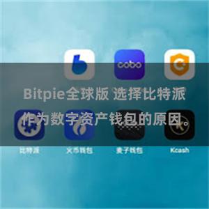 Bitpie全球版 选择比特派作为数字资产钱包的原因。