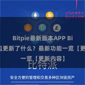 Bitpie最新版本APP Bitpie钱包更新了什么？最新功能一览【更新内容】