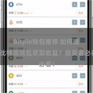 Bitpie钱包推荐 如何通过比特派钱包获取收益？投资者必看！