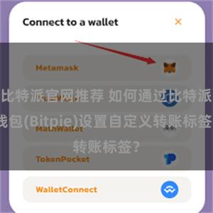 比特派官网推荐 如何通过比特派钱包(Bitpie)设置自定义转账标签？